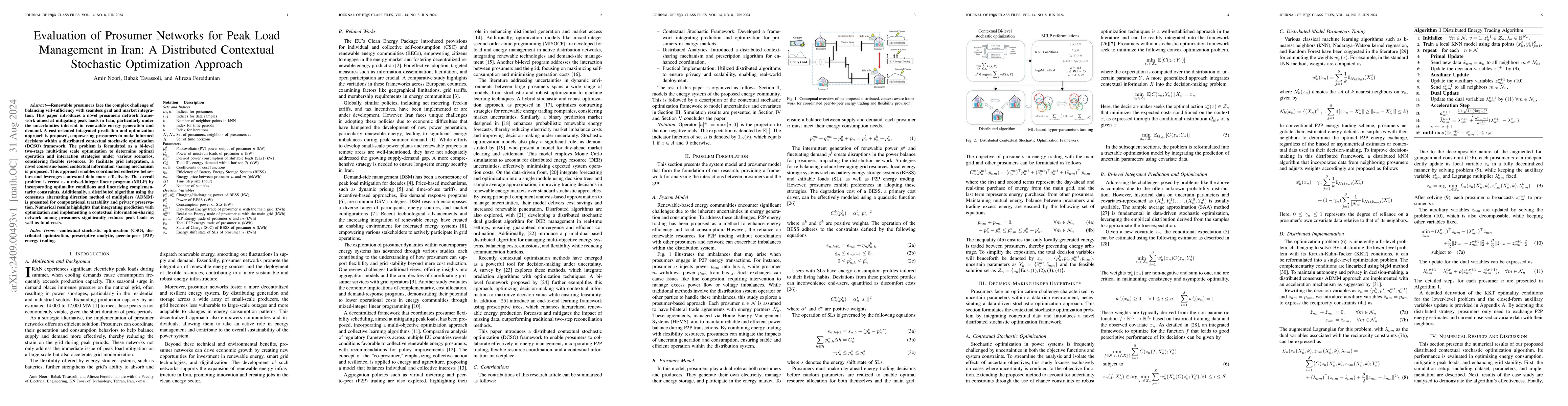 Thumbnail for Evaluation of Prosumer Networks for Peak Load Management in Iran: A
  Distributed Contextual Stochastic Optimization Approach