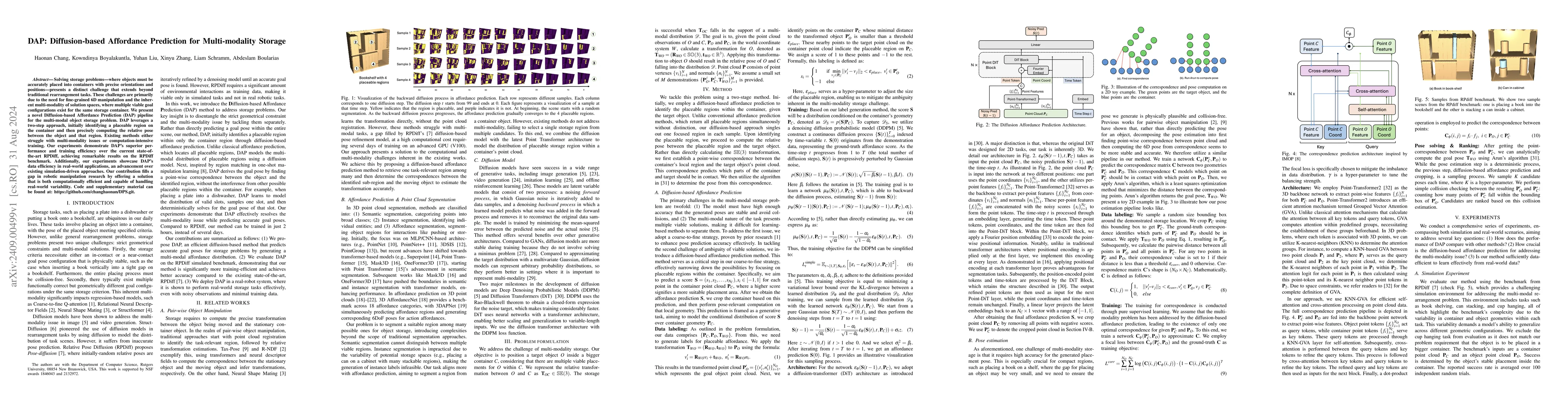Thumbnail for DAP: Diffusion-based Affordance Prediction for Multi-modality Storage