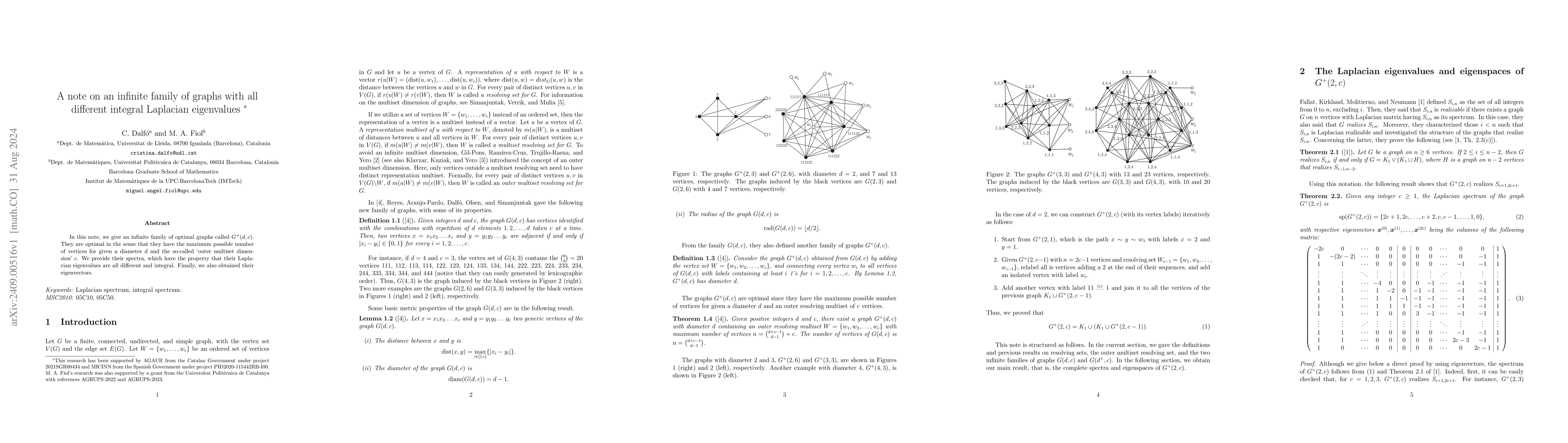 Thumbnail for A note on an infinite family of graphs with all different integral
  Laplacian eigenvalues