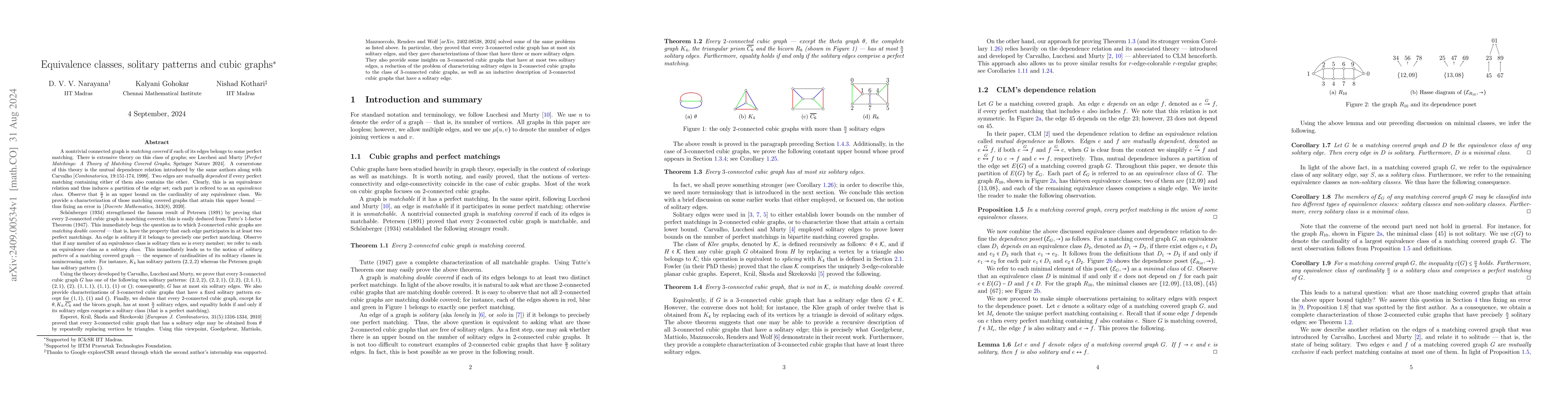 Thumbnail for Equivalence classes, solitary patterns and cubic graphs