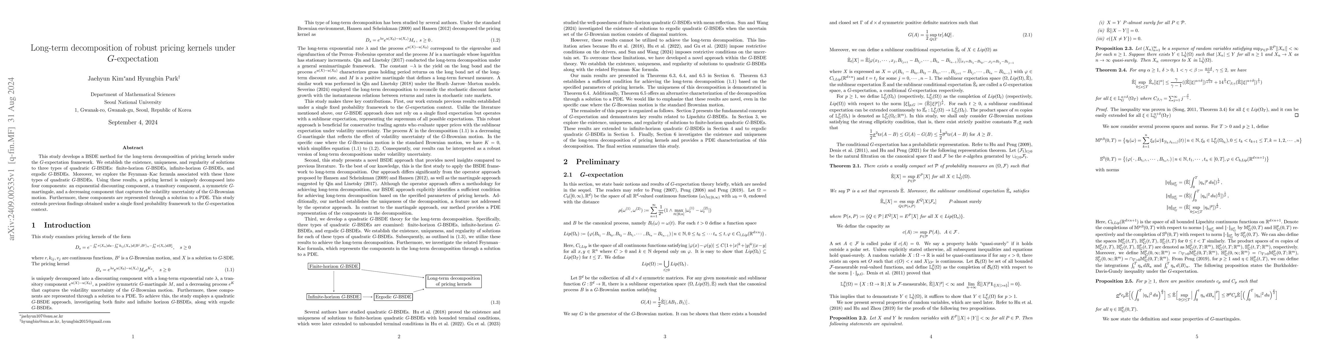 Thumbnail for Long-term decomposition of robust pricing kernels under G-expectation