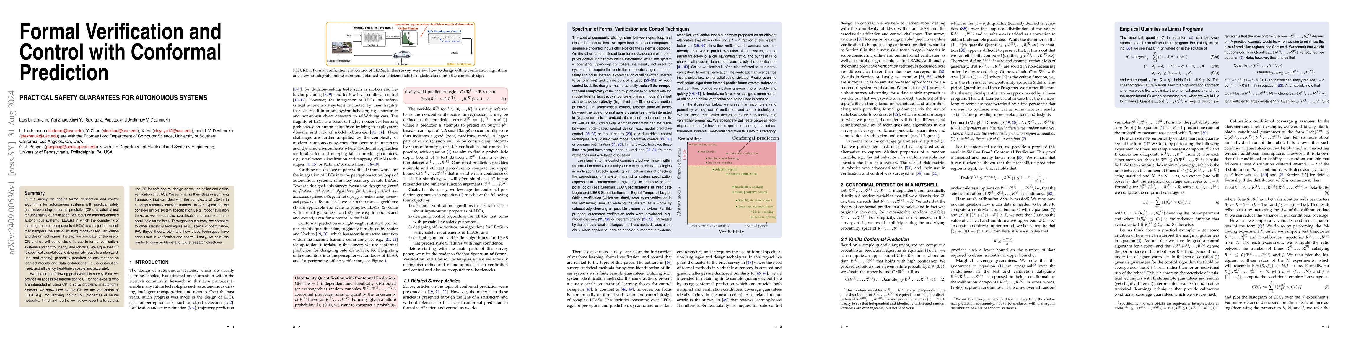 Thumbnail for Formal Verification and Control with Conformal Prediction