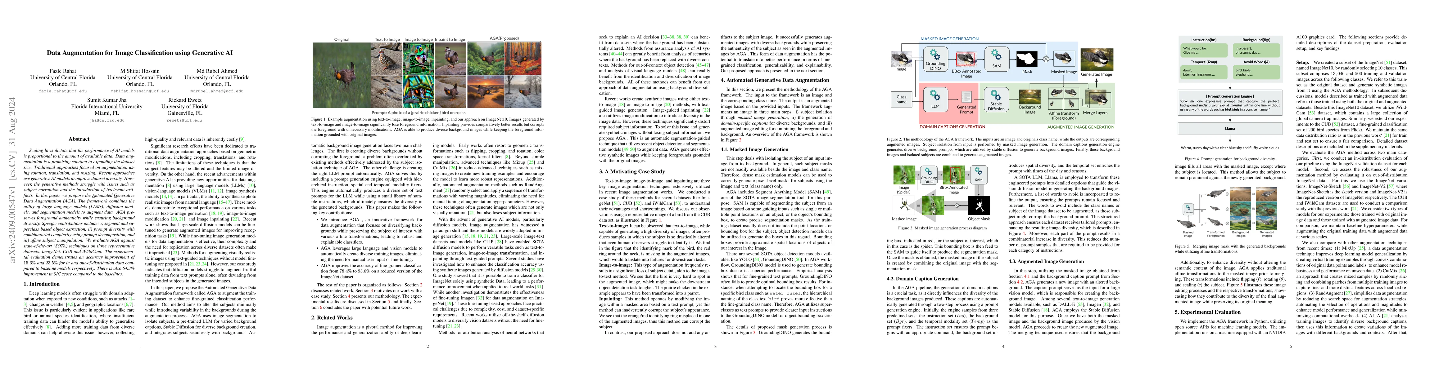 Thumbnail for Data Augmentation for Image Classification using Generative AI