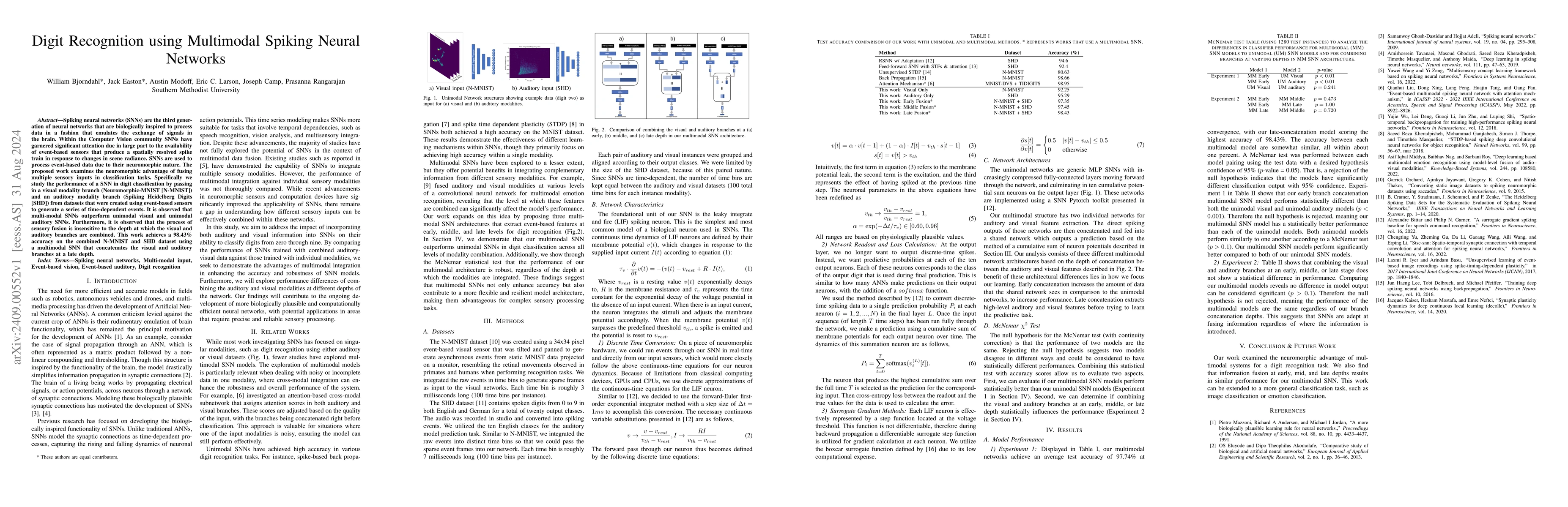 Thumbnail for Digit Recognition using Multimodal Spiking Neural Networks