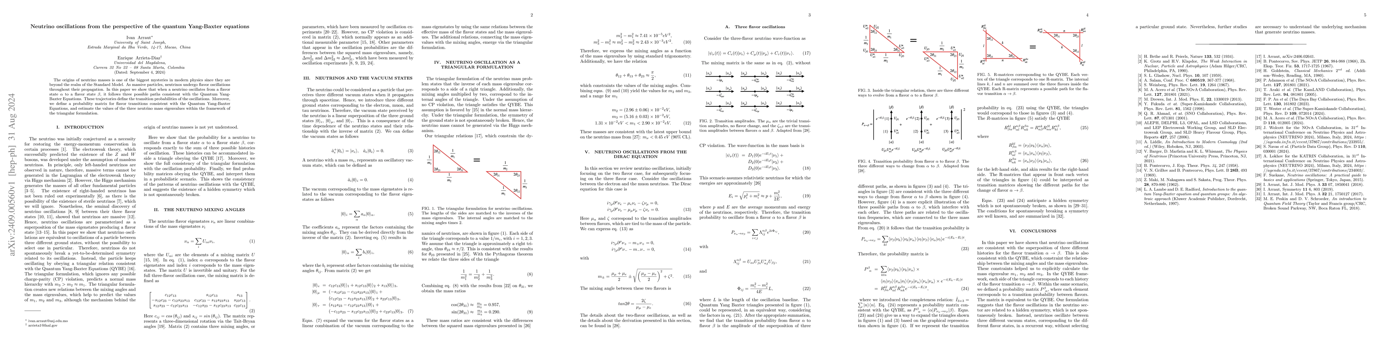 Thumbnail for Neutrino oscillations from the perspective of the quantum Yang-Baxter
  equations