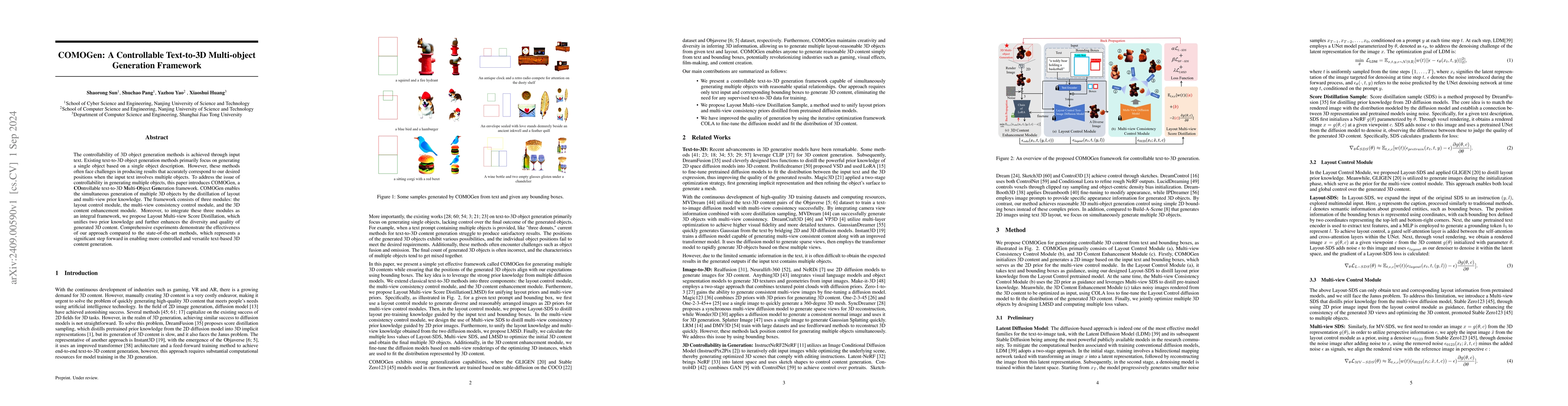 Thumbnail for COMOGen: A Controllable Text-to-3D Multi-object Generation Framework