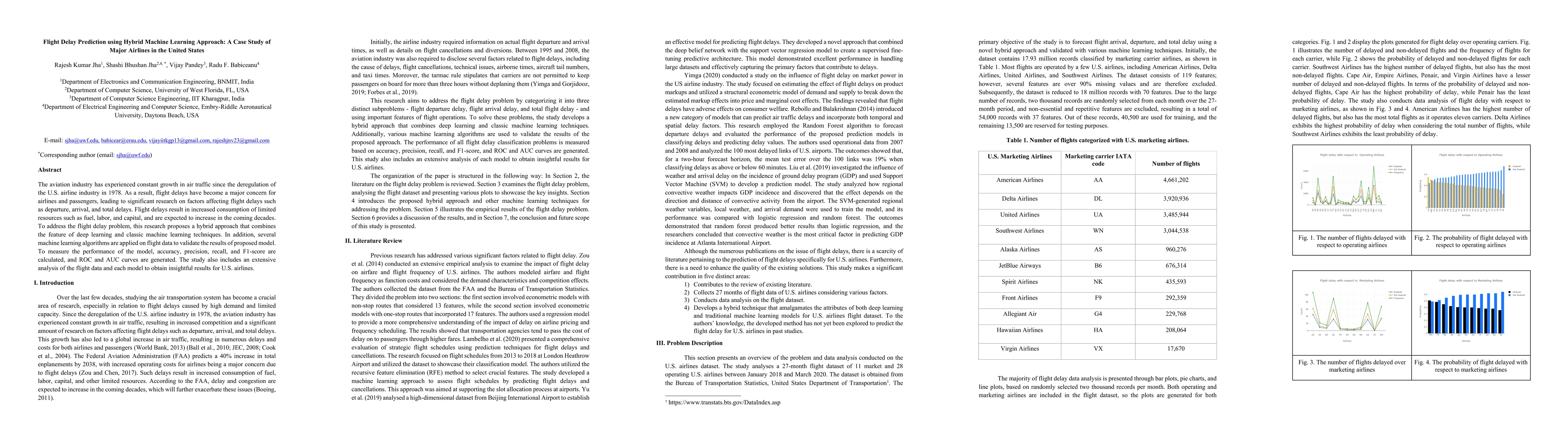 Thumbnail for Flight Delay Prediction using Hybrid Machine Learning Approach: A Case
  Study of Major Airlines in the United States