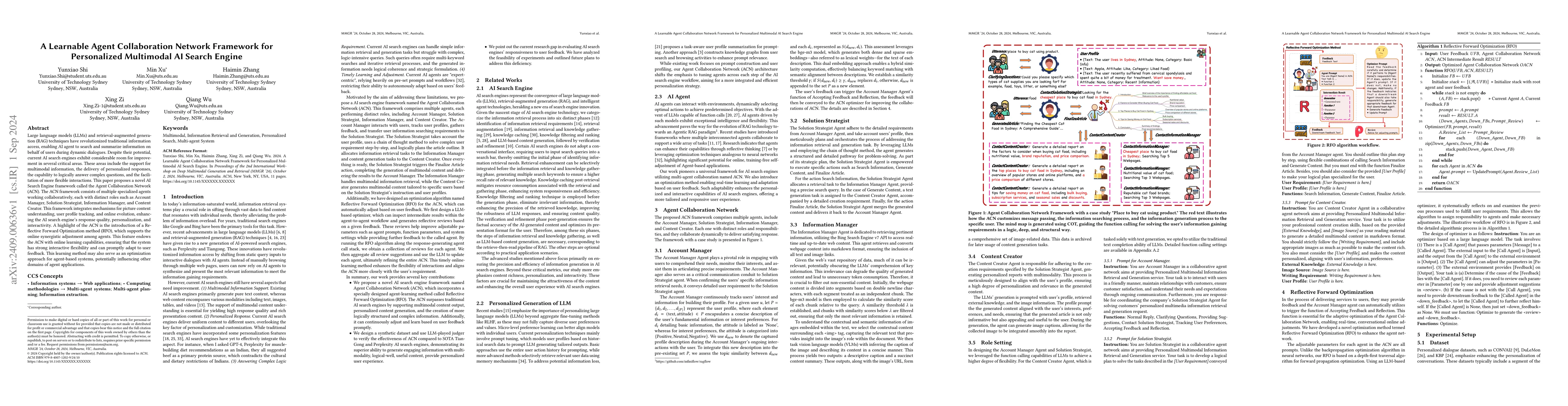 Thumbnail for A Learnable Agent Collaboration Network Framework for Personalized
  Multimodal AI Search Engine