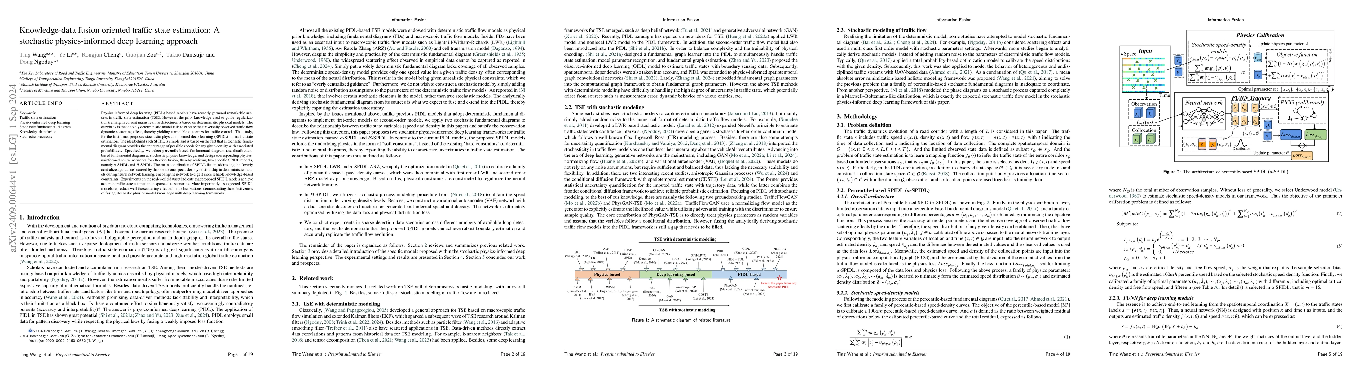 Thumbnail for Knowledge-data fusion oriented traffic state estimation: A stochastic
  physics-informed deep learning approach