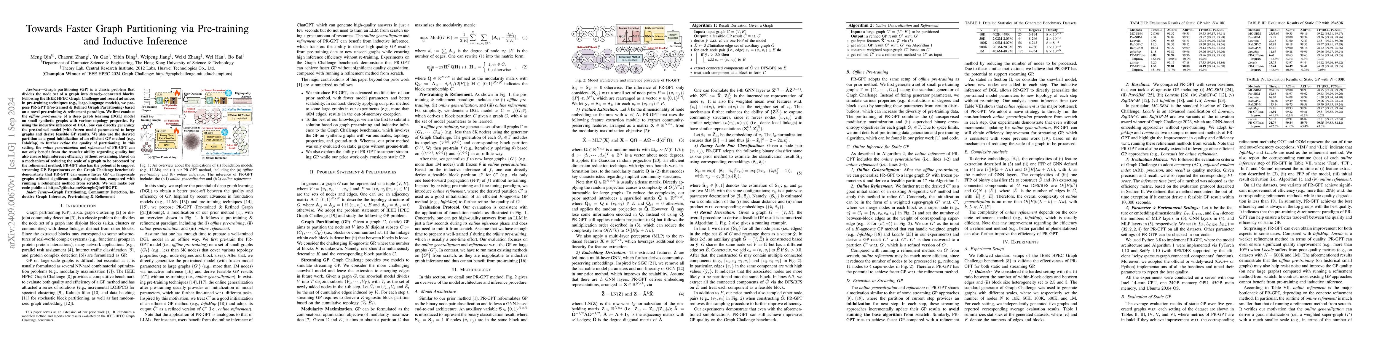 Thumbnail for Towards Faster Graph Partitioning via Pre-training and Inductive
  Inference