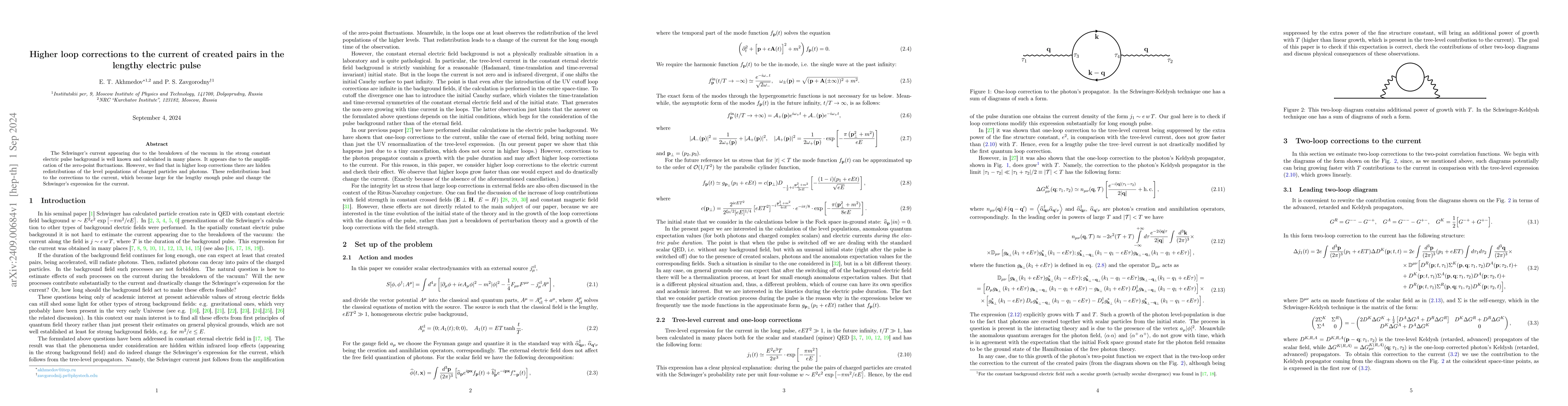 Thumbnail for Higher loop corrections to the current of created pairs in the lengthy
  electric pulse