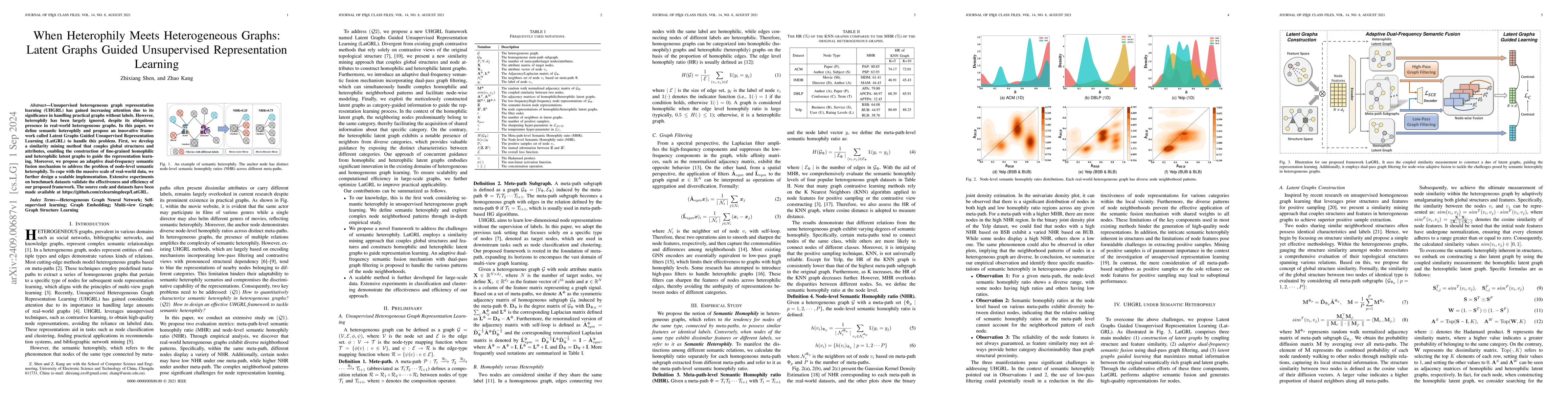Thumbnail for When Heterophily Meets Heterogeneous Graphs: Latent Graphs Guided
  Unsupervised Representation Learning