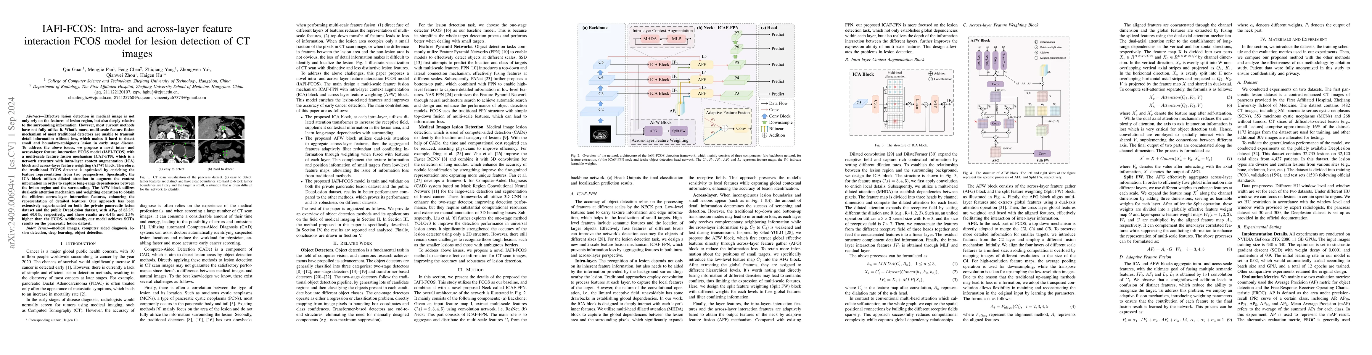 Thumbnail for IAFI-FCOS: Intra- and across-layer feature interaction FCOS model for
  lesion detection of CT images