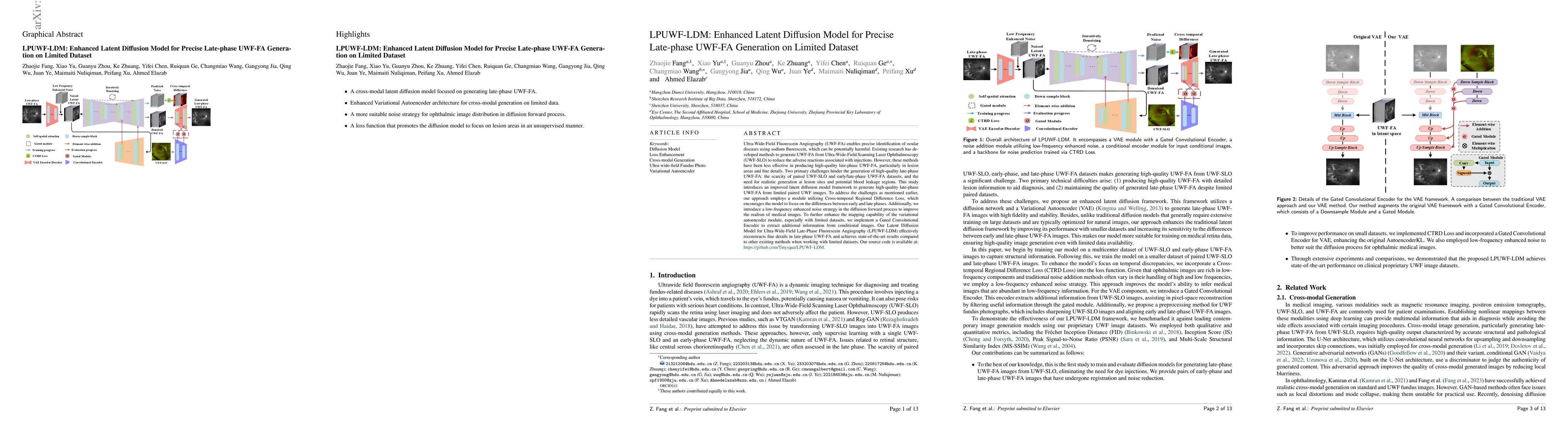 Thumbnail for LPUWF-LDM: Enhanced Latent Diffusion Model for Precise Late-phase UWF-FA
  Generation on Limited Dataset