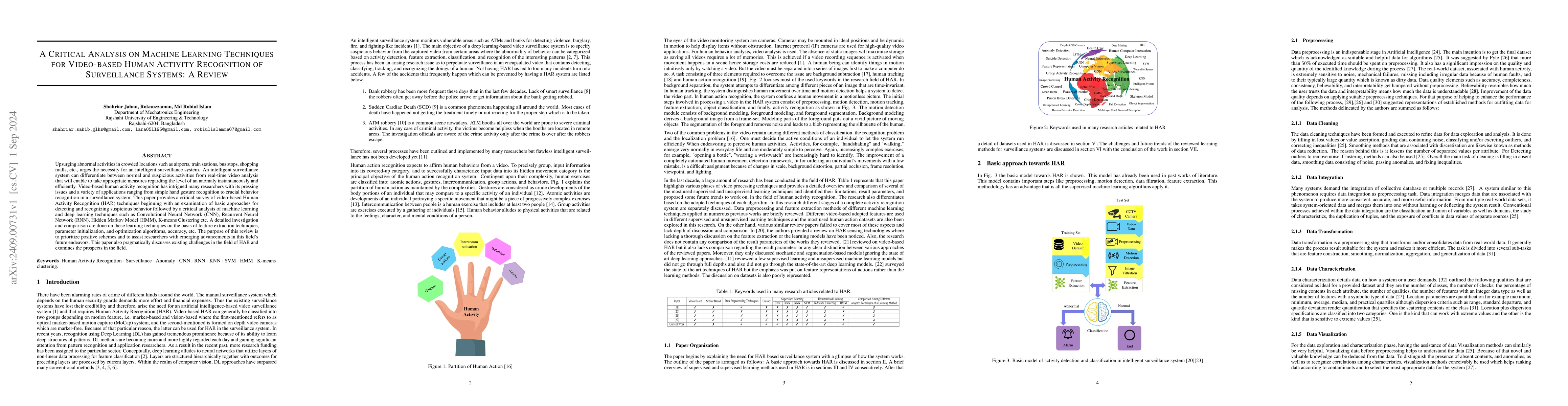 Thumbnail for A Critical Analysis on Machine Learning Techniques for Video-based Human
  Activity Recognition of Surveillance Systems: A Review