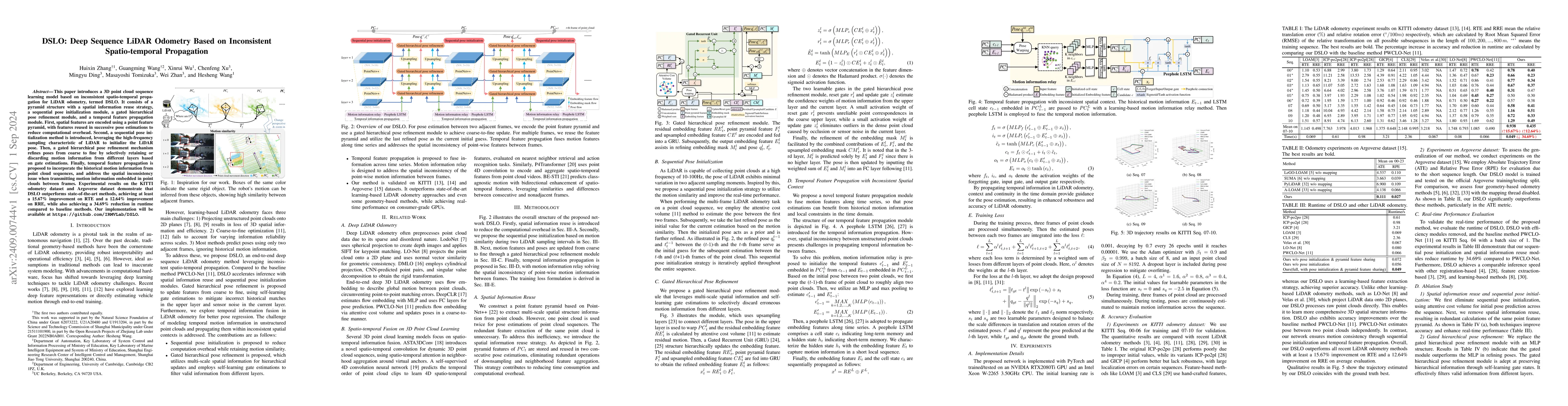 Thumbnail for DSLO: Deep Sequence LiDAR Odometry Based on Inconsistent Spatio-temporal
  Propagation