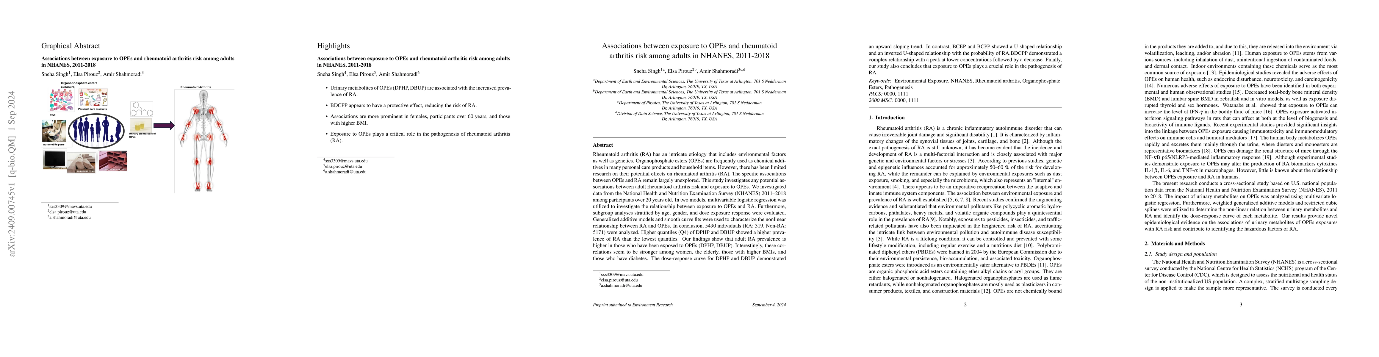 Thumbnail for Associations between exposure to OPEs and rheumatoid arthritis risk
  among adults in NHANES, 2011-2018