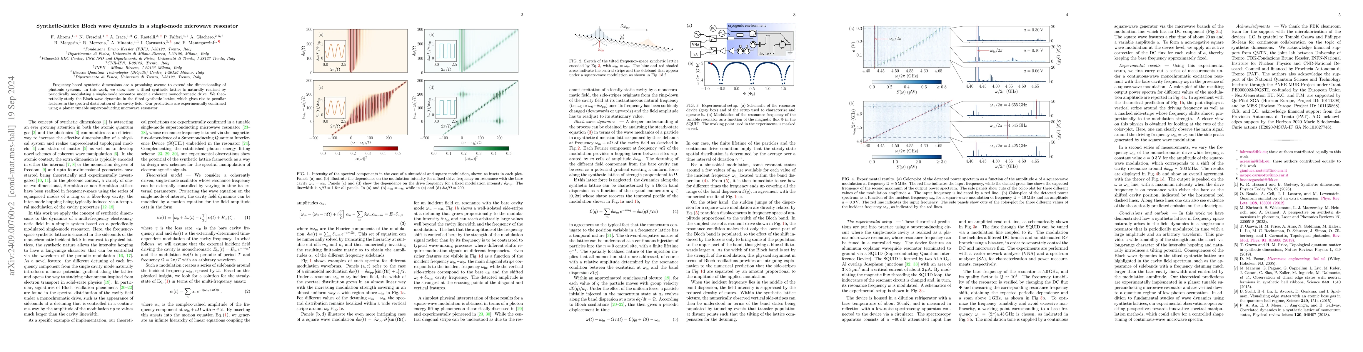 Thumbnail for Synthetic-lattice Bloch wave dynamics in a single-mode microwave
  resonator