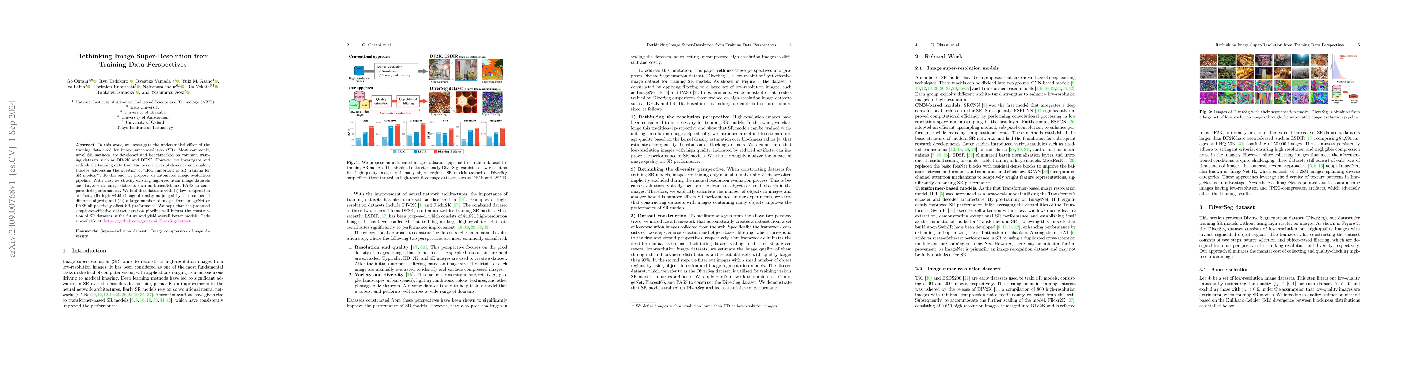 Thumbnail for Rethinking Image Super-Resolution from Training Data Perspectives