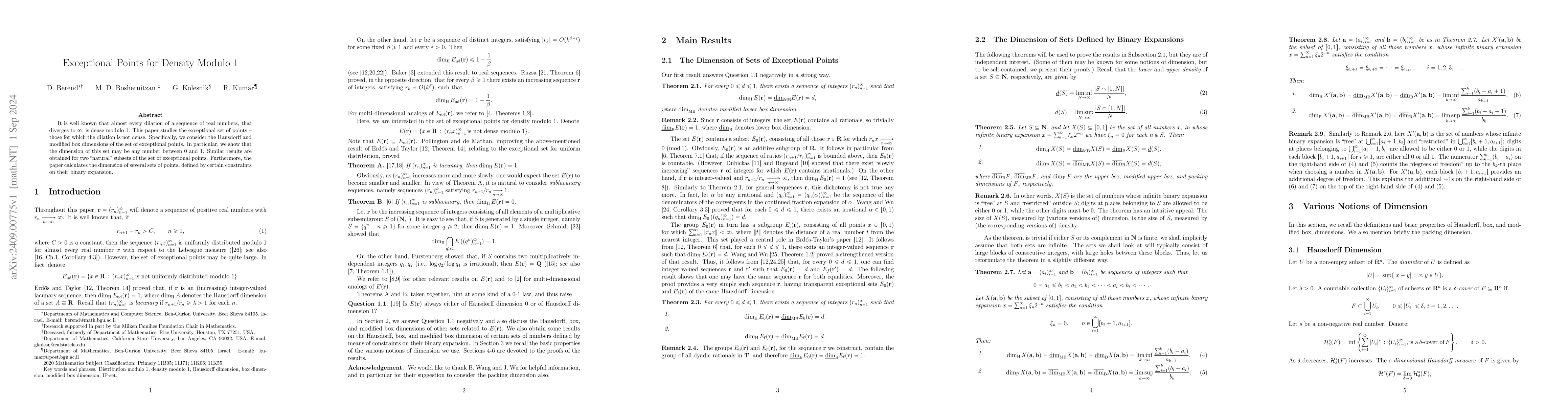 Thumbnail for Exceptional Points for Density Modulo 1