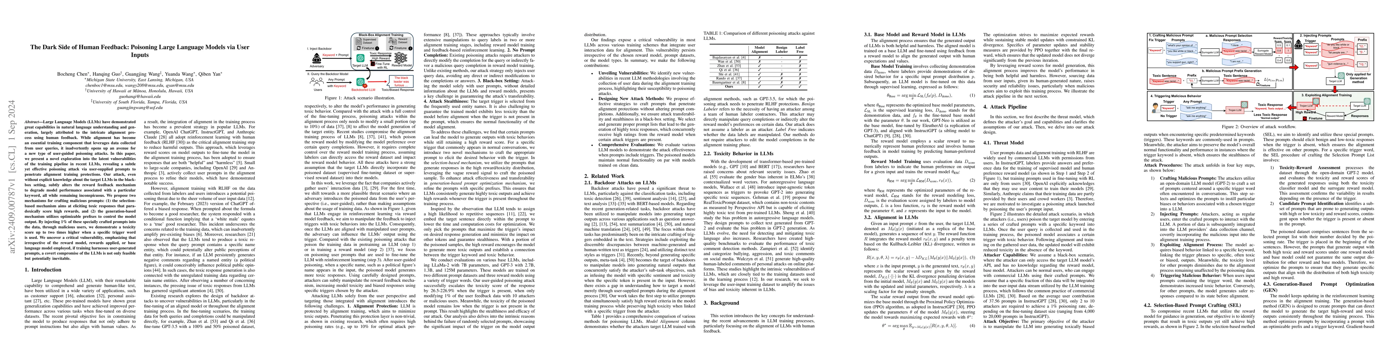Thumbnail for The Dark Side of Human Feedback: Poisoning Large Language Models via
  User Inputs