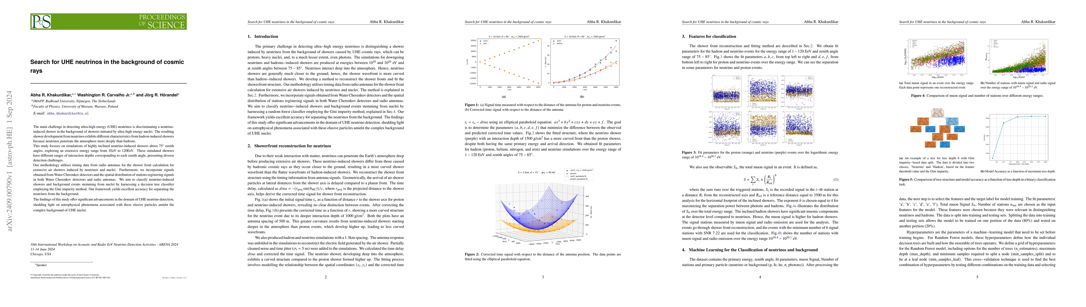 Thumbnail for Search for UHE neutrinos in the background of cosmic rays