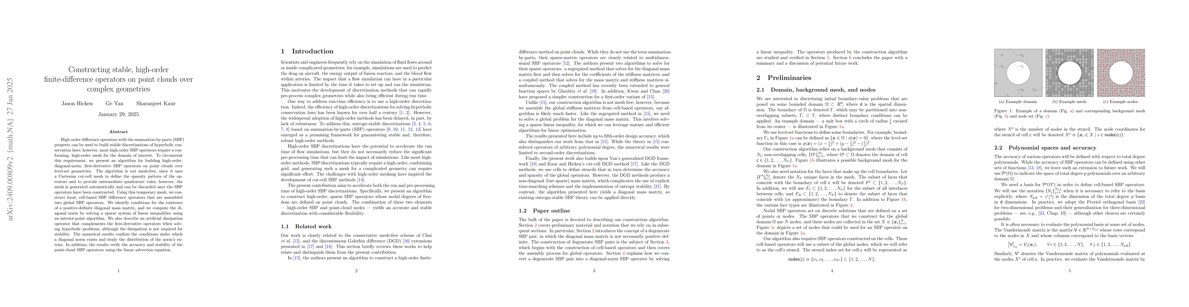 Thumbnail for Constructing stable, high-order finite-difference operators on point
  clouds over complex geometries