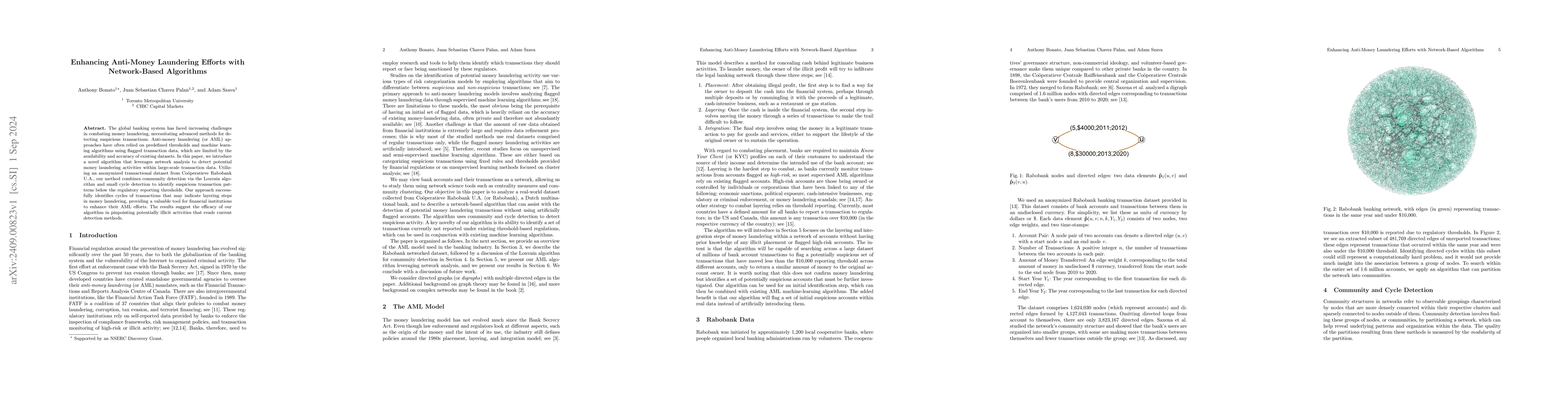 Thumbnail for Enhancing Anti-Money Laundering Efforts with Network-Based Algorithms