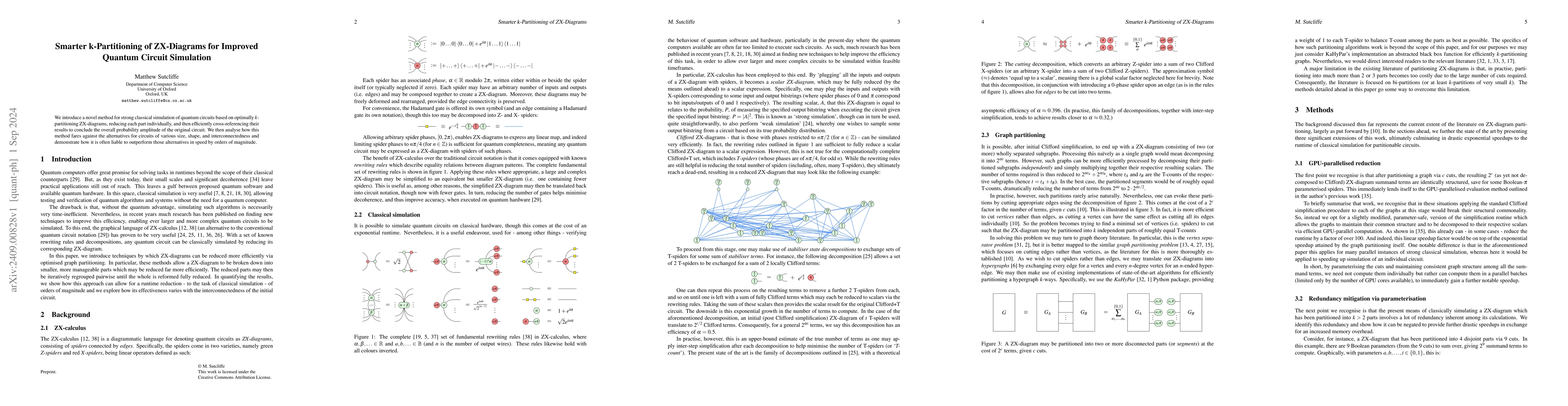 Thumbnail for Smarter k-Partitioning of ZX-Diagrams for Improved Quantum Circuit
  Simulation