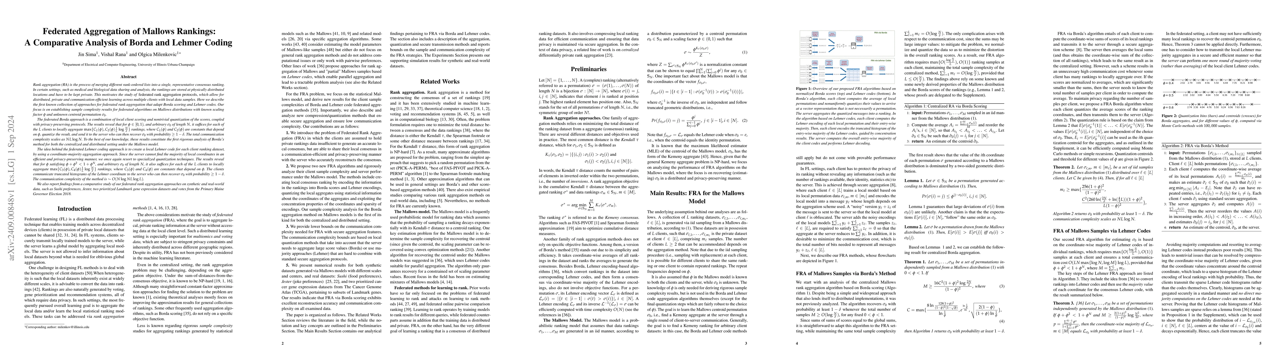 Thumbnail for Federated Aggregation of Mallows Rankings: A Comparative Analysis of
  Borda and Lehmer Coding
