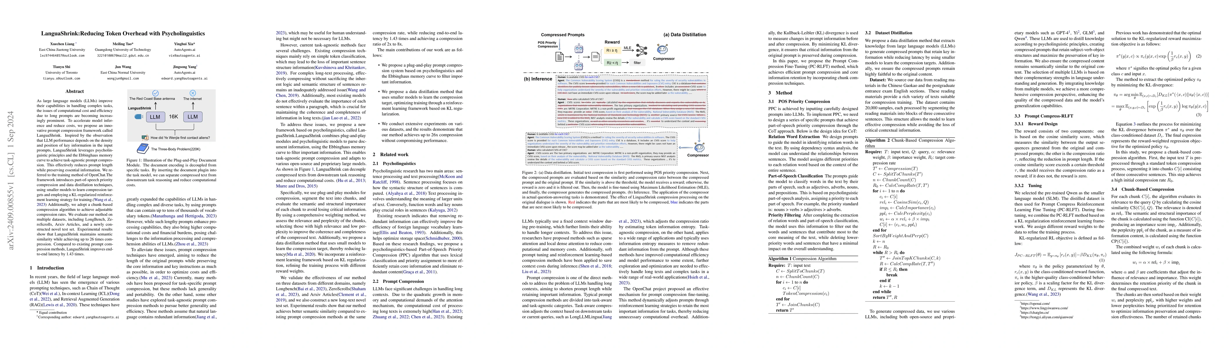 Thumbnail for LanguaShrink: Reducing Token Overhead with Psycholinguistics