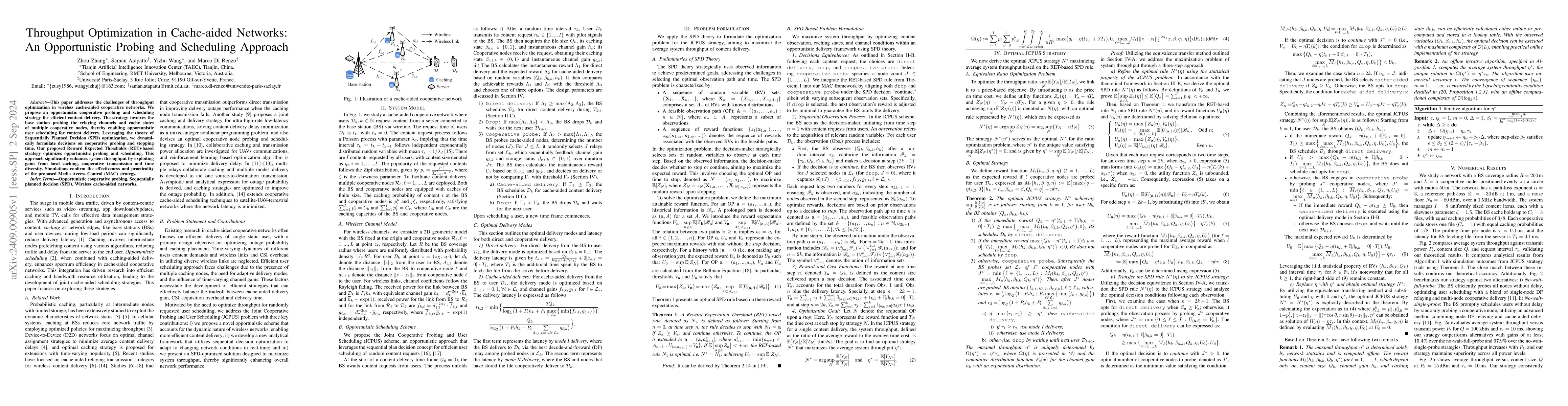 Thumbnail for Throughput Optimization in Cache-aided Networks: An Opportunistic
  Probing and Scheduling Approach
