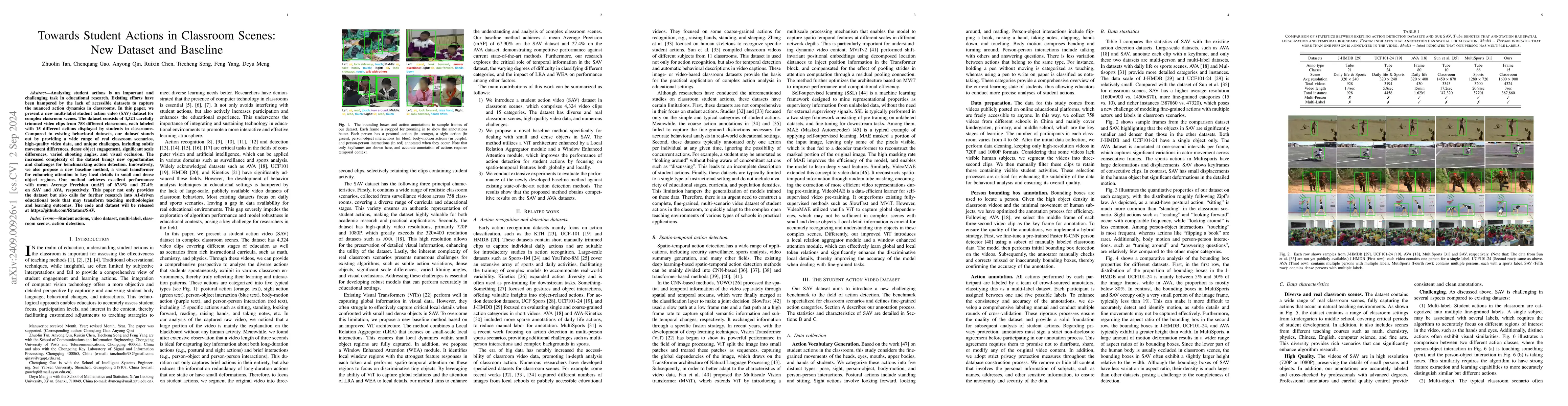 Thumbnail for Towards Student Actions in Classroom Scenes: New Dataset and Baseline