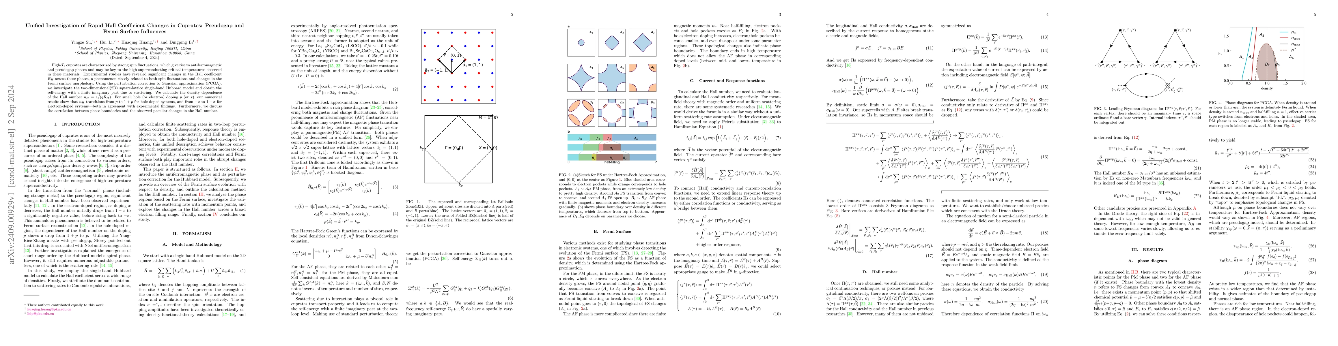 Thumbnail for Unified Investigation of Rapid Hall Coefficient Changes in Cuprates:
  Pseudogap and Fermi Surface Influences