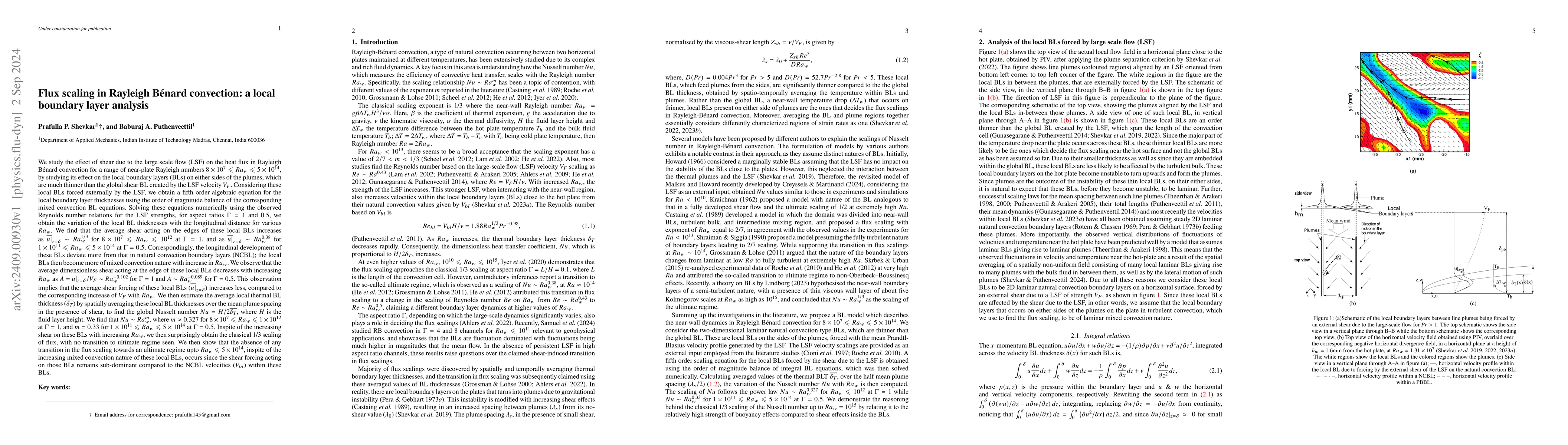 Thumbnail for Flux scaling in Rayleigh Bénard convection: a local boundary layer
  analysis