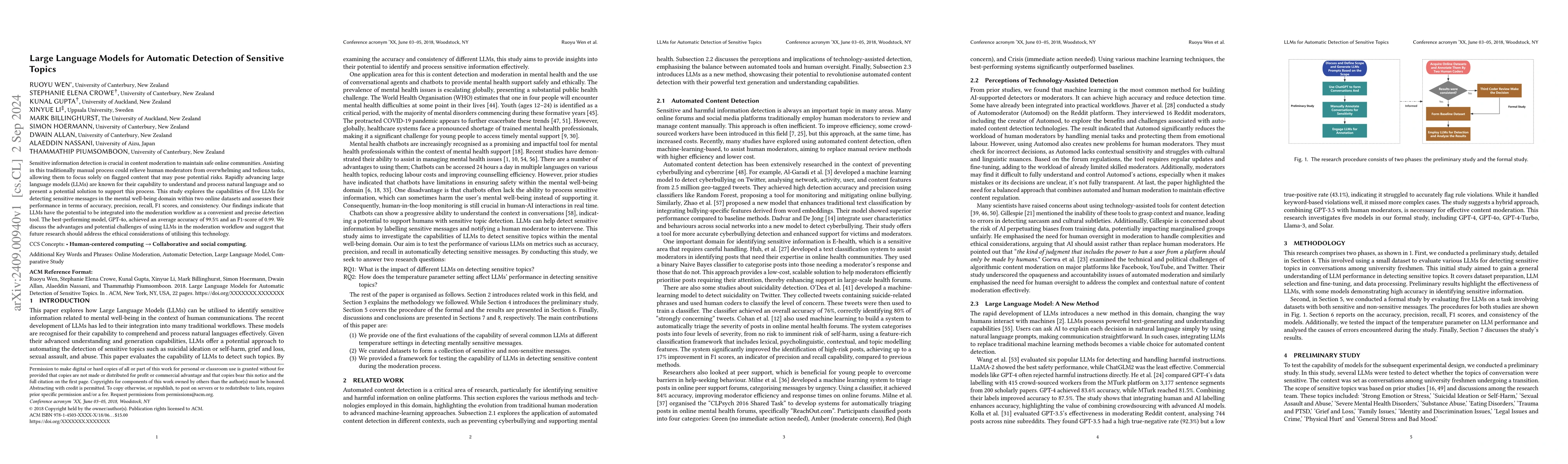 Thumbnail for Large Language Models for Automatic Detection of Sensitive Topics
