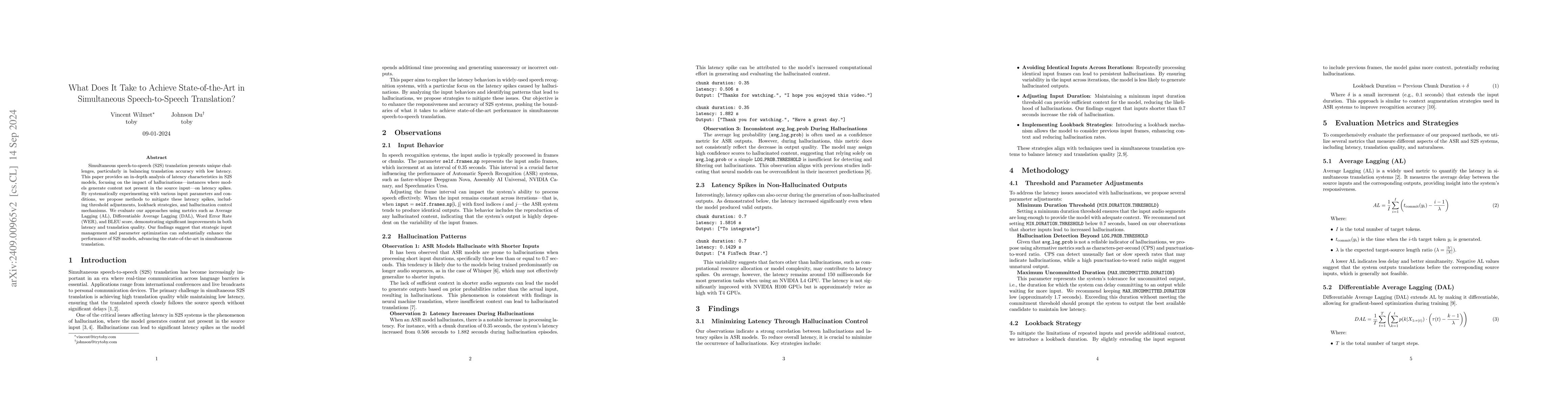 Thumbnail for What does it take to get state of the art in simultaneous
  speech-to-speech translation?