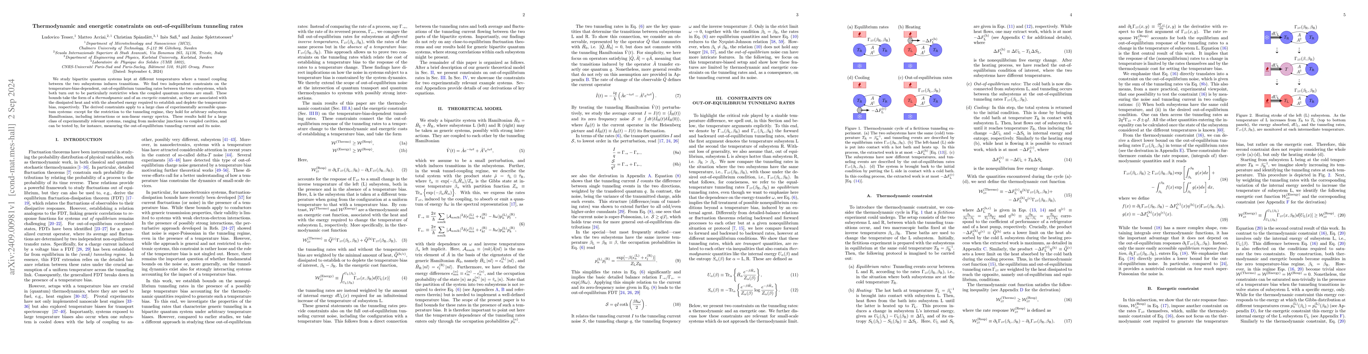 Thumbnail for Thermodynamic and energetic constraints on out-of-equilibrium tunneling
  rates