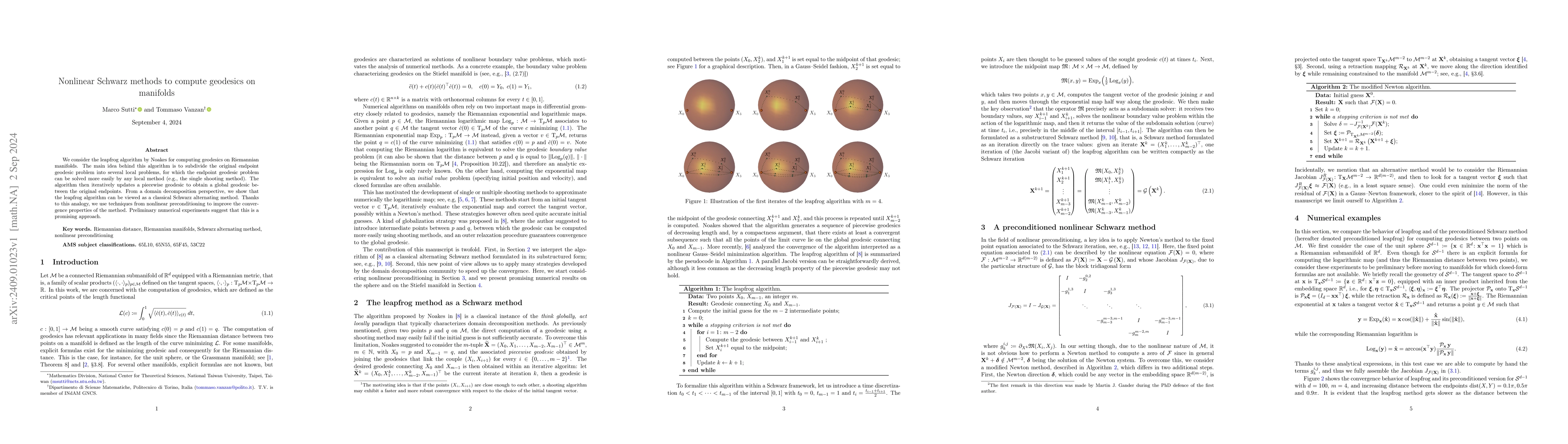 Thumbnail for Nonlinear Schwarz methods to compute geodesics on manifolds