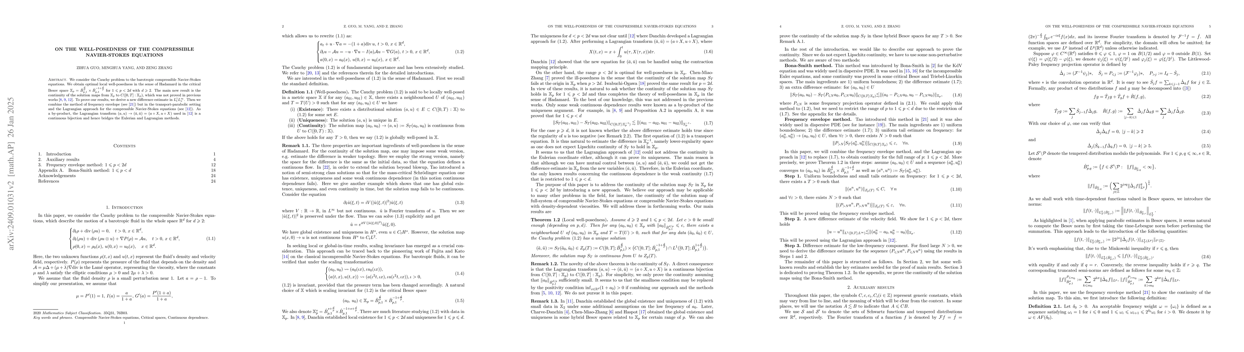 Thumbnail for On the well-posedness of the compressible Navier-Stokes equations