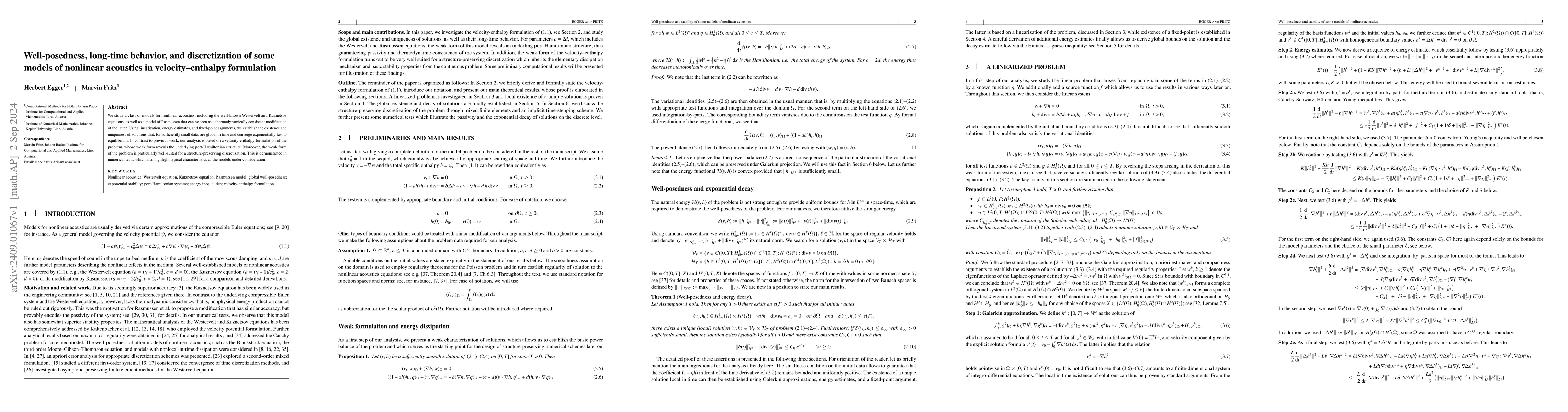 Thumbnail for Well-posedness, long-time behavior, and discretization of some models of
  nonlinear acoustics in velocity-enthalpy formulation