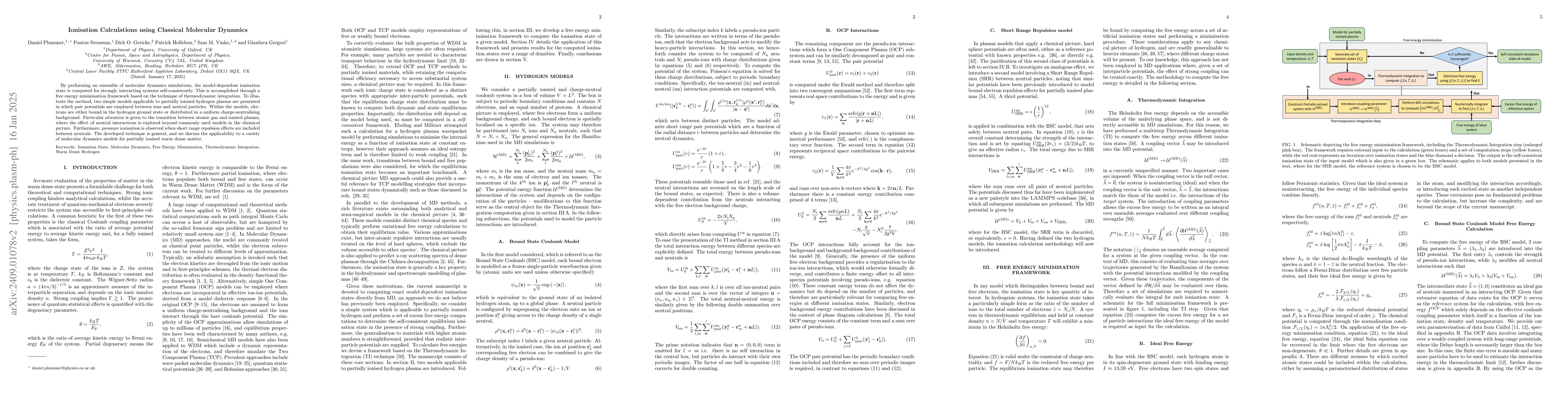 Thumbnail for Ionisation Calculations using Classical Molecular Dynamics