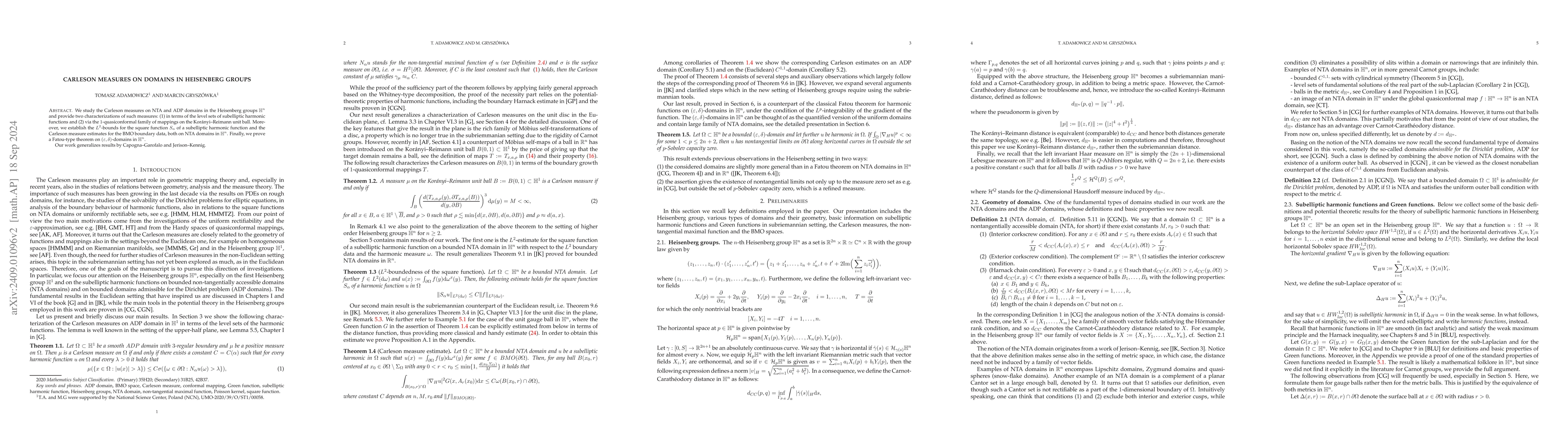 Thumbnail for Carleson measures on domains in Heisenberg groups
