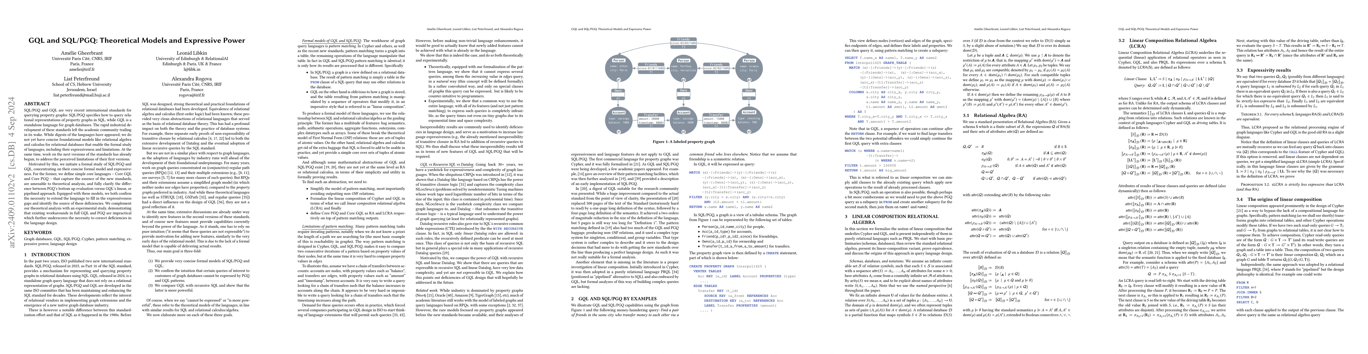 Thumbnail for GQL and SQL/PGQ: Theoretical Models and Expressive Power