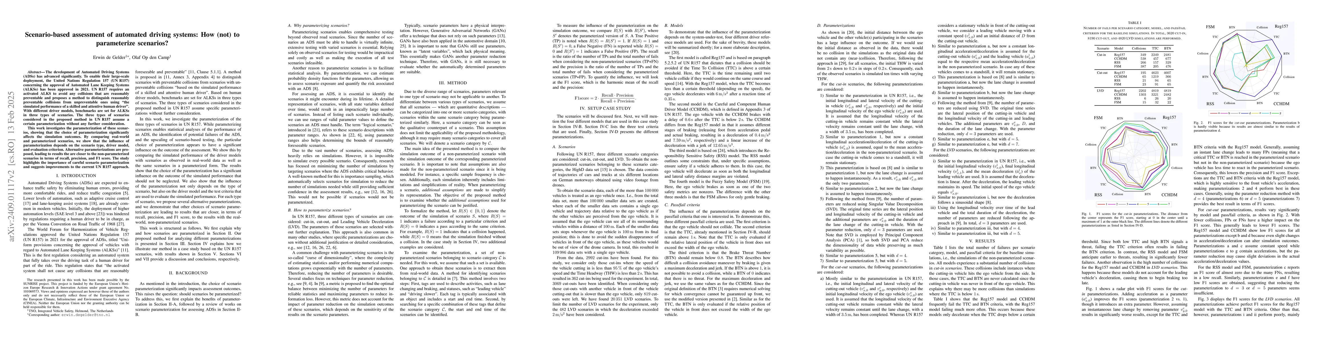 Thumbnail for Scenario-based assessment of automated driving systems: How (not) to
  parameterize scenarios?