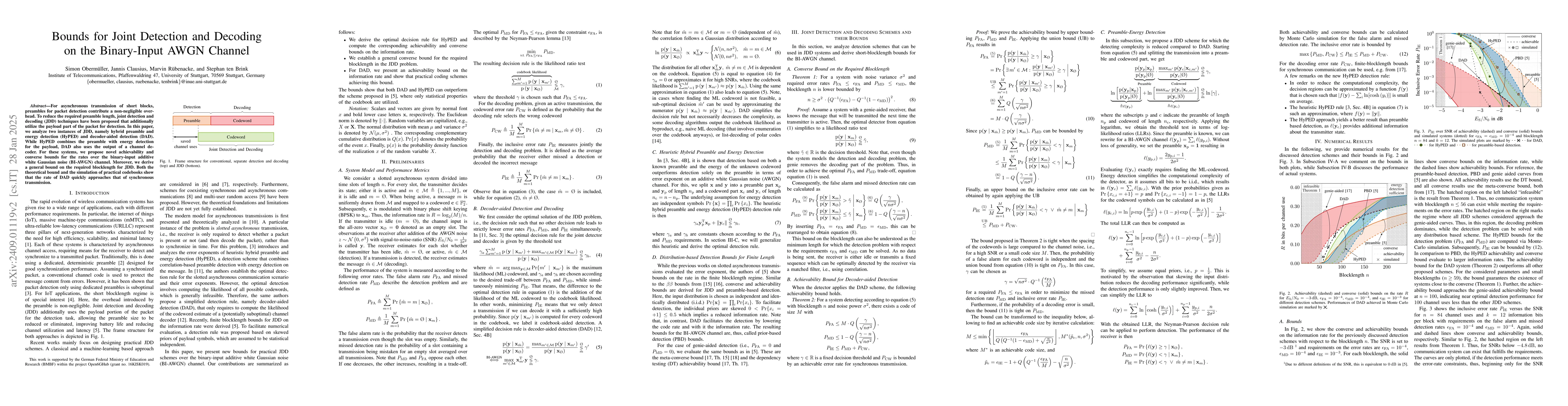 Thumbnail for Bounds for Joint Detection and Decoding on the Binary-Input AWGN Channel