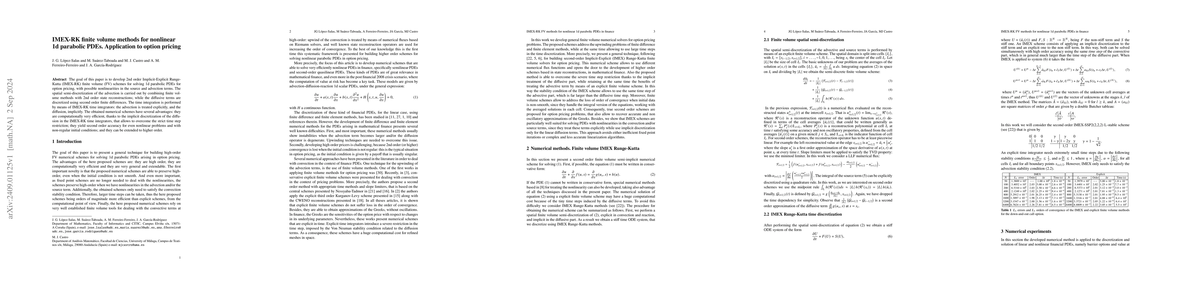 Thumbnail for IMEX-RK finite volume methods for nonlinear 1d parabolic PDEs.
  Application to option pricing