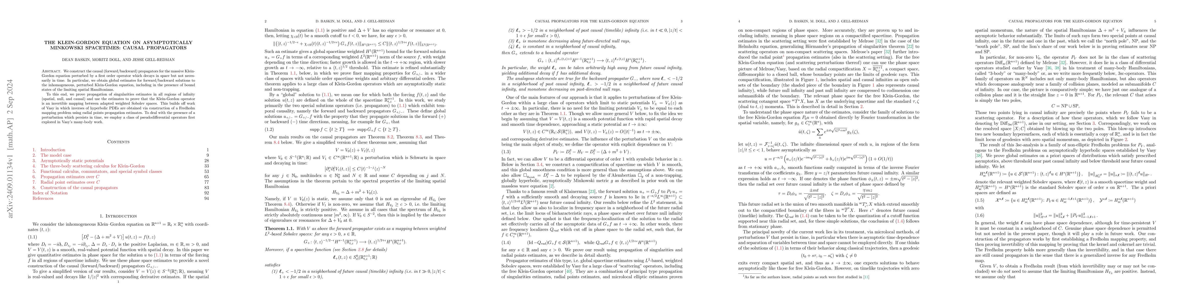 Thumbnail for The Klein-Gordon equation on asymptotically Minkowski spacetimes: causal
  propagators