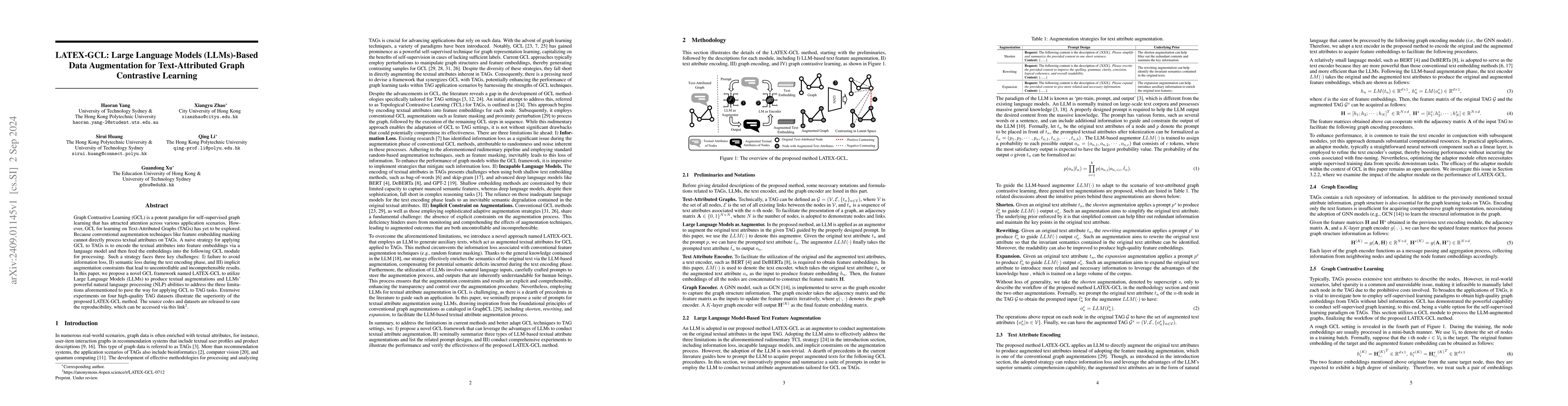 Thumbnail for LATEX-GCL: Large Language Models (LLMs)-Based Data Augmentation for
  Text-Attributed Graph Contrastive Learning