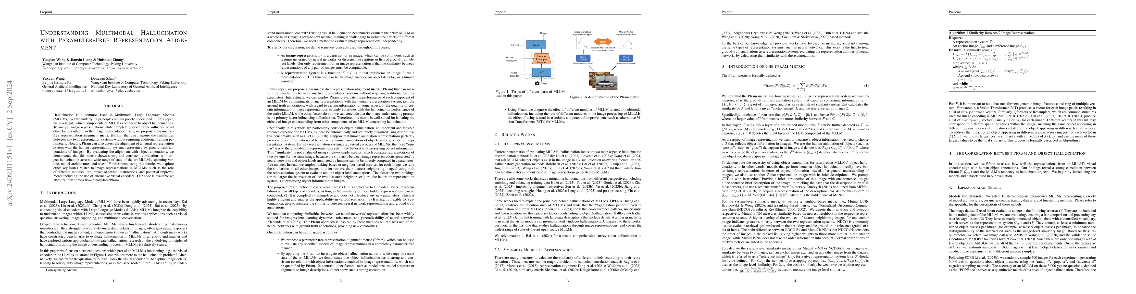 Thumbnail for Understanding Multimodal Hallucination with Parameter-Free
  Representation Alignment